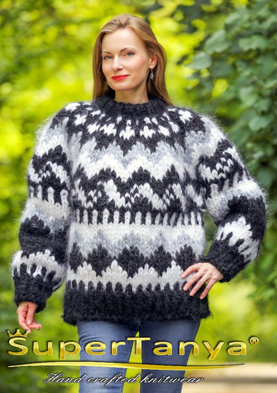 Thick Icelandic Mohair Sweater Extra Chunky Nordic Pullover by