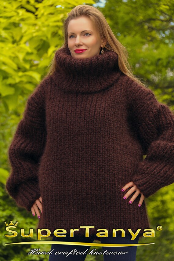Dark Brown Turtleneck Sweater Hand 