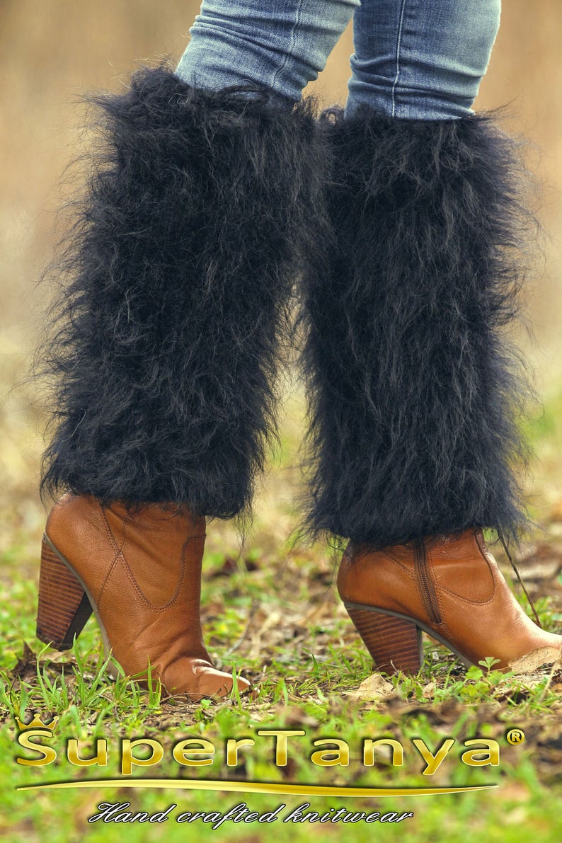Fuzzy mohair spats fluffy gaiters bespoke fluffy leg warmers by Fuzzy mohair spats fluffy gaiters bespoke fluffy leg warmers by