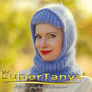 Mohair balaclava hat thick wool hat warm winter hand knittted ski cap SuperTanya