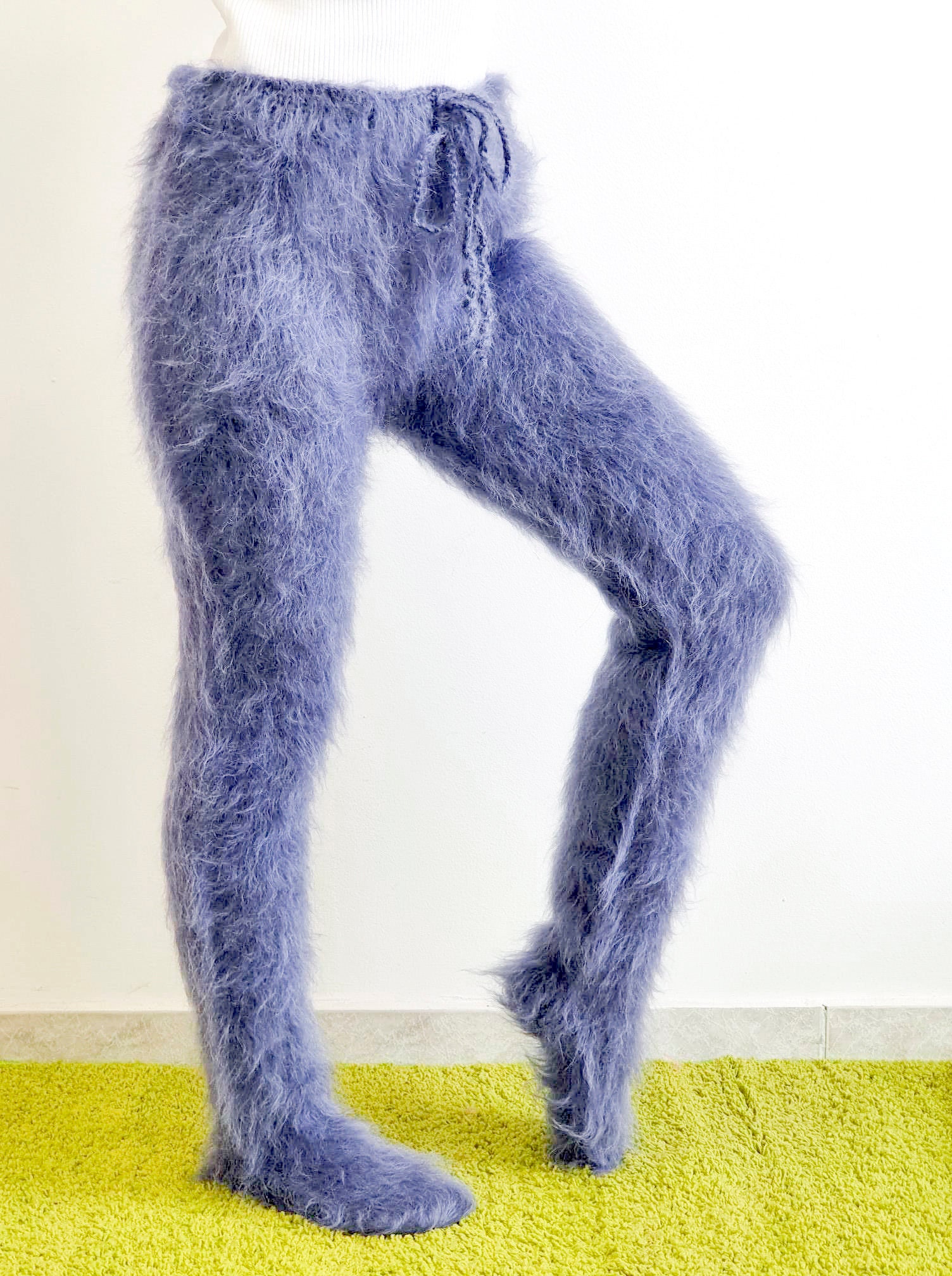 Thick Mohair Tights Pants With Socks Fluffy Thick Footed Trousers Hand  Knitted Leg Warmers by Supertanya 