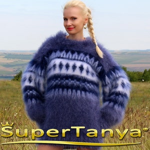 Made to order Norwegian sweater Icelandic hand knit mohair sweater SuperTanya