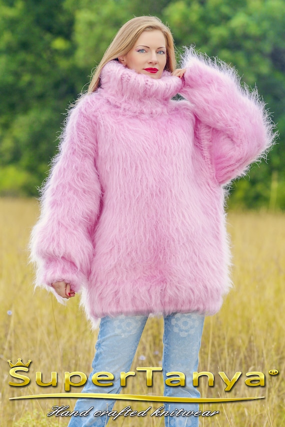 Fuzzy Pink Mohair Sweater by Supertanya - Etsy