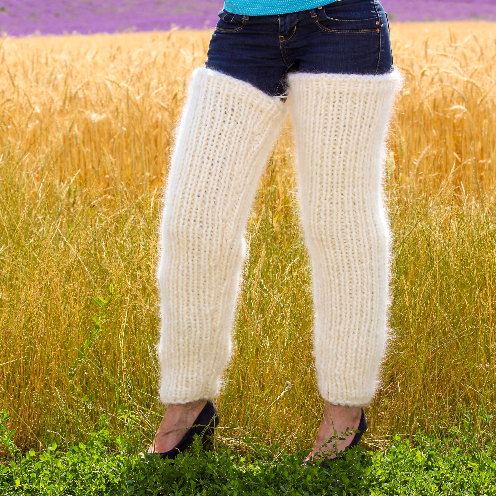 Thick Long Mohair Leg Warmers Fuzzy Gaiters Custom Spats Etsy