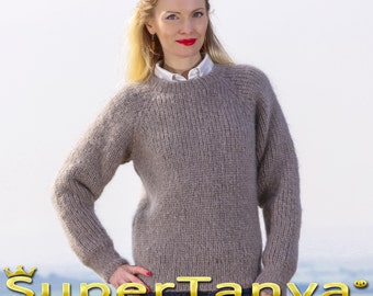 Custom hand knit pullover thick mohair sweater by SuperTanya