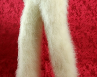 Fluffy mohair pants fuzzy trousers hand knitted leg warmers by SuperTanya