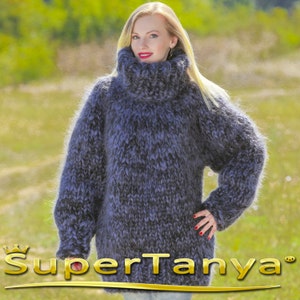 Dikke dikke grijze wollen trui in honingraatpatroon | Etsy Mega dikke grijze mohair zware trui dikke jumper door | Etsy