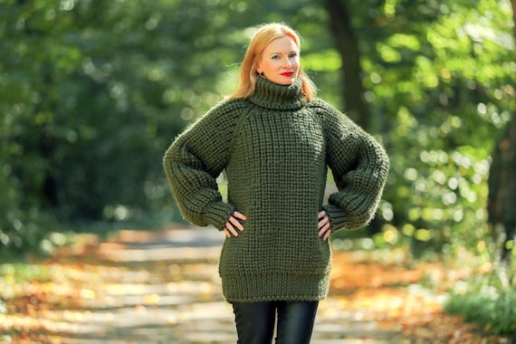 Large green shop sweater