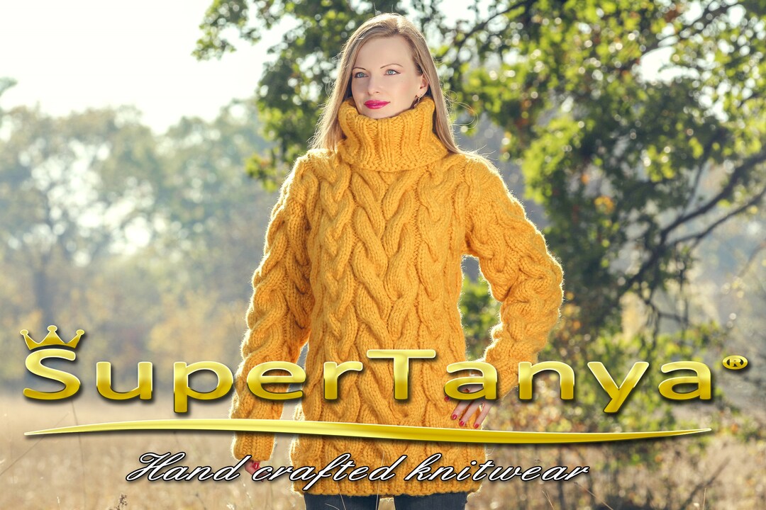 Yellow Thick Chunky Sweater Designer Jumper Hand Knitted - Etsy