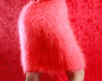 Made to order fuzzy hand knitted mohair mini skirt by SuperTanya