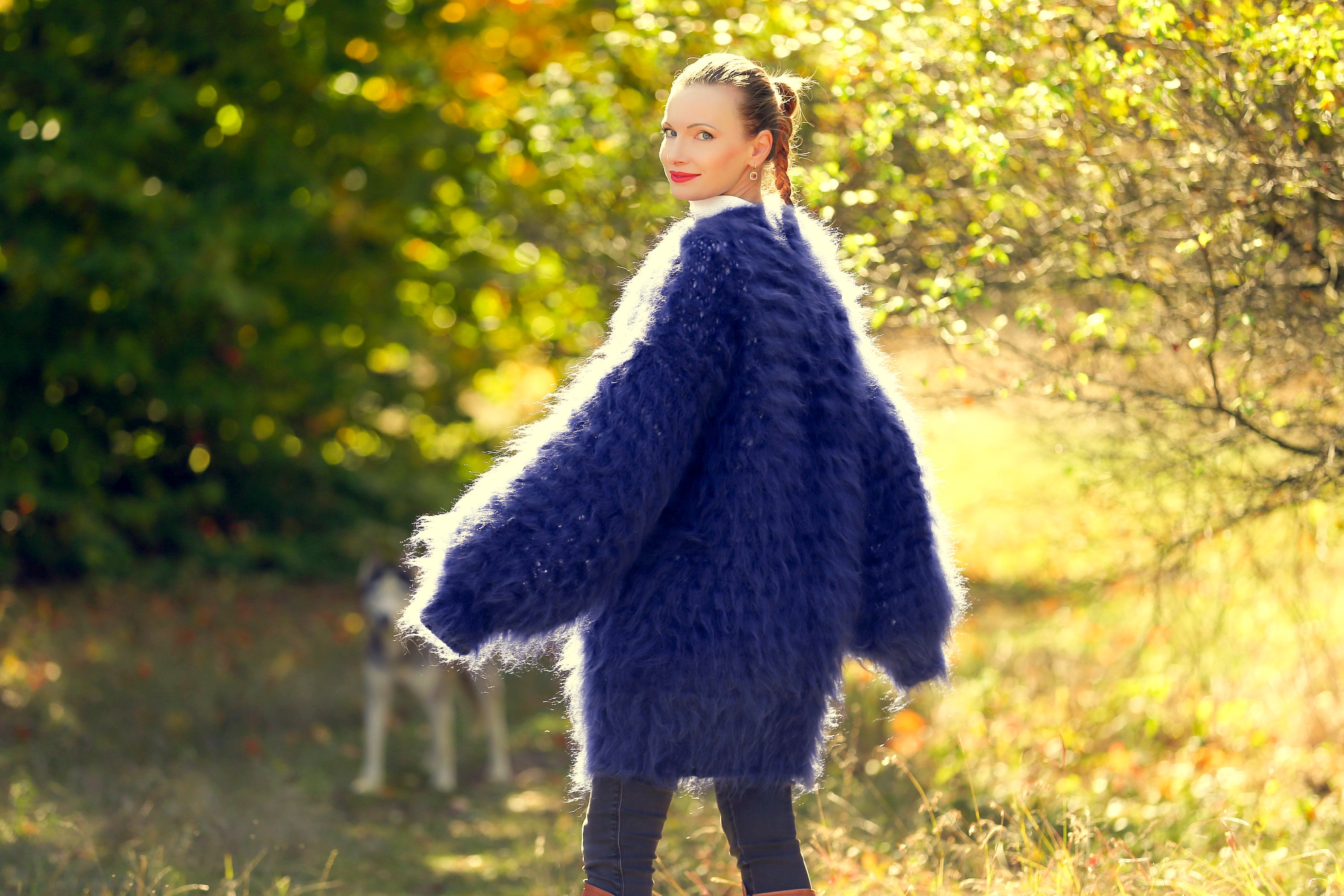 Supertanya Fuzzy Blue Mohair Dress 