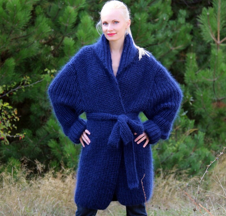 SuperTanya mohair cardigan wrap fuzzy dressing gown fluffy | Etsy