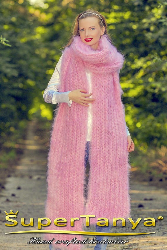 Extra Long Fuzzy Mohair Scarf Supertanya, Made to Order - Etsy
