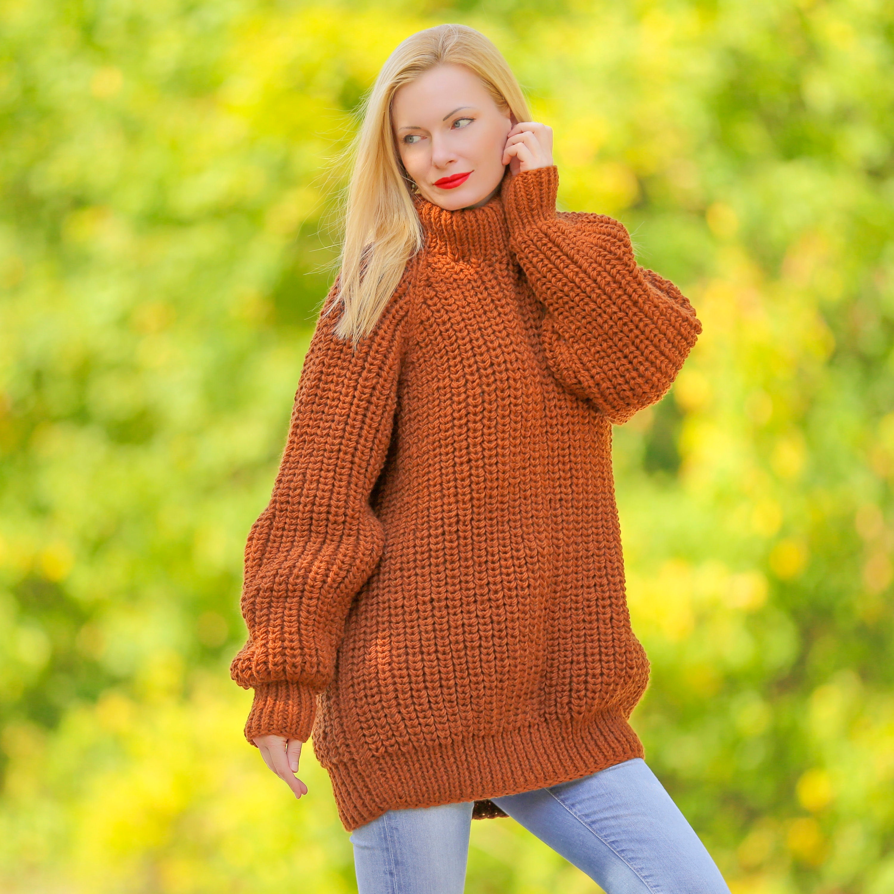 Orange Sweater Mens Etsy Canada