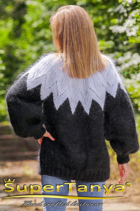 À la main noir islandais pull mohair tricoté au cavalier cavalier au commande par SuperTanya bc90a7 À la main noir islandais pull mohair tricoté au cavalier cavalier au commande par SuperTanya bc90a7