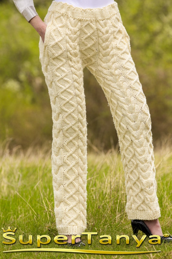 Knitted Women Trousers Knitted Wool Pants Knitted Warm Joggers
