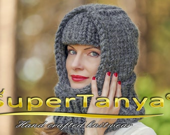 Wool balaclava hat warm winter ski cap hand knitted hat SuperTanya