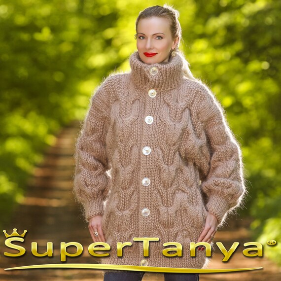 Fuzzy Beige Cable Knit Jacket by 