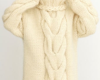 Fuzzy pullover in ivory cream by SuperTanya