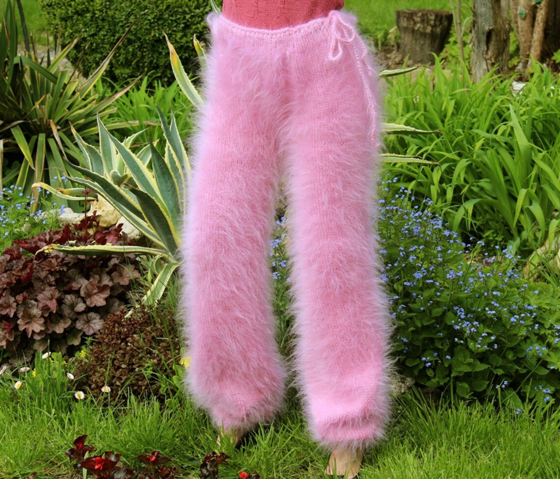 Fluffy Mohair Pants Fuzzy Trousers Hand Knitted Leg Warmers by Etsy