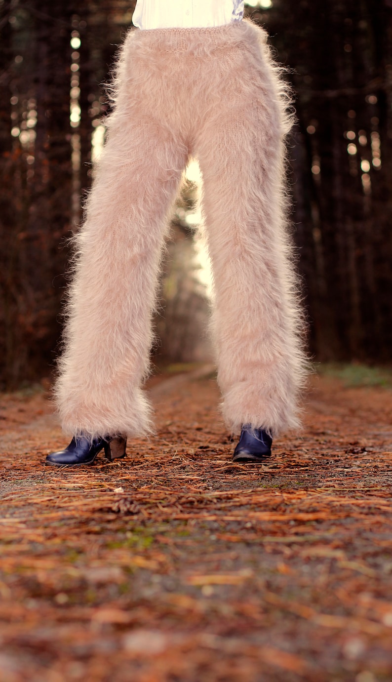 Fluffy Mohair Pants Fuzzy Trousers Hand Knitted Leg Warmers by Etsy