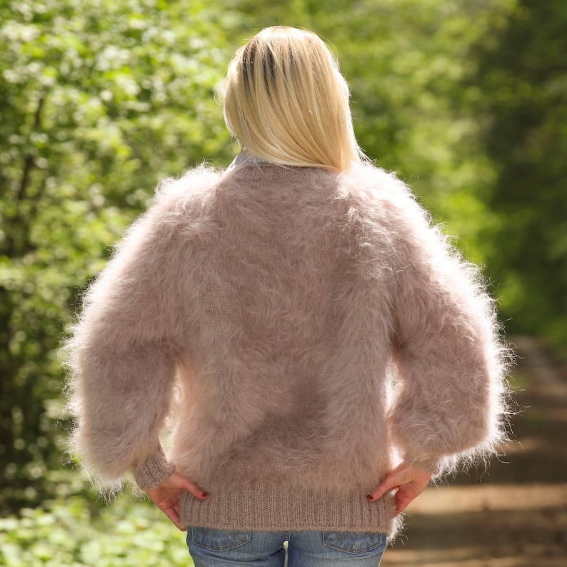 Misty Gray V-Neck Mohair Cardigan Coat