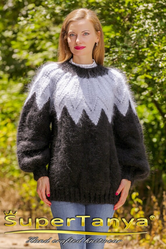 À la main noir islandais pull mohair tricoté au cavalier cavalier au commande par SuperTanya bc90a7 À la main noir islandais pull mohair tricoté au cavalier cavalier au commande par SuperTanya bc90a7