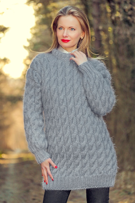 Heavy cable shop knit sweater