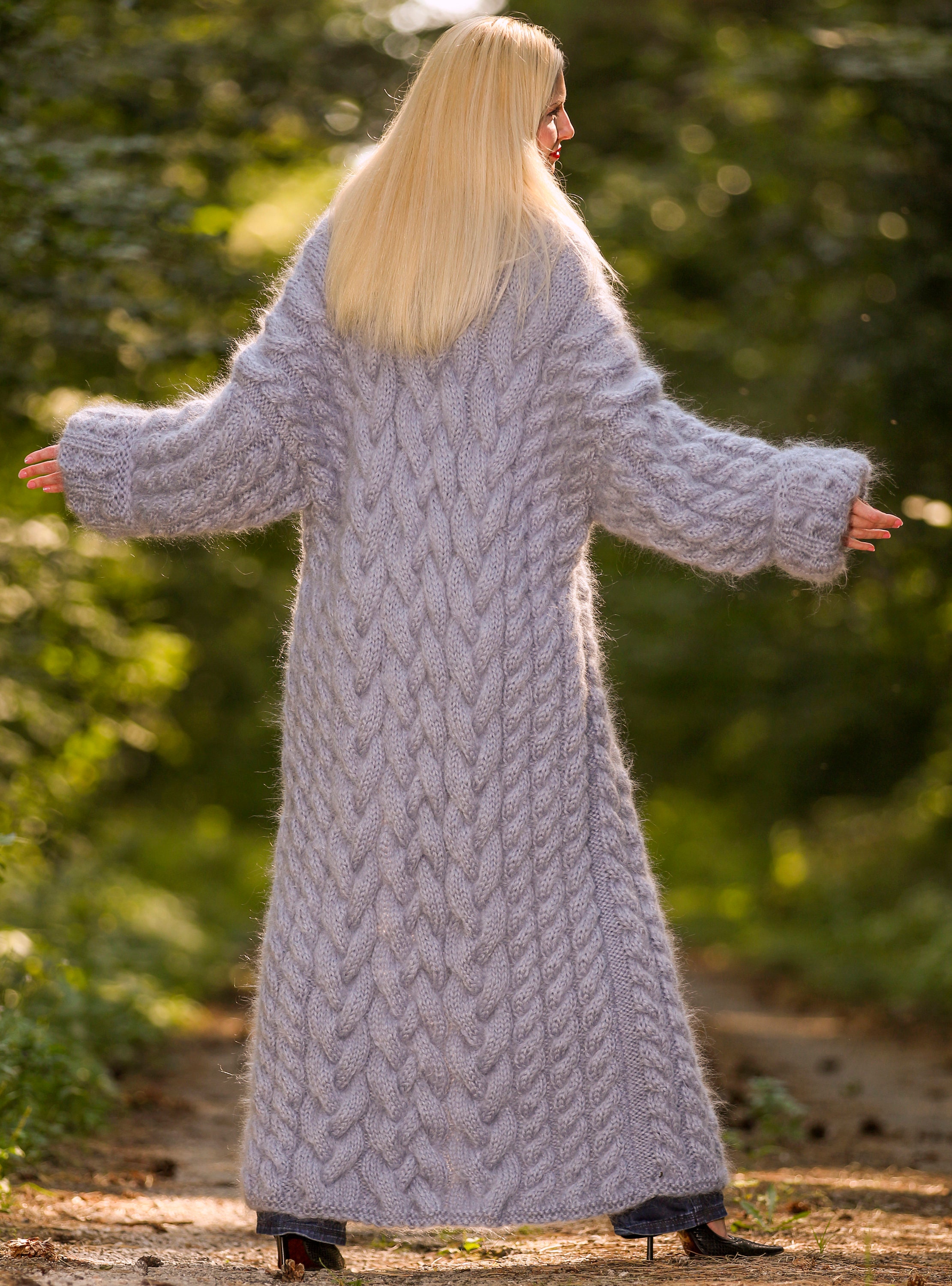 Exquisite Long Mohair Cardigan Coat by Supertanya, Made to