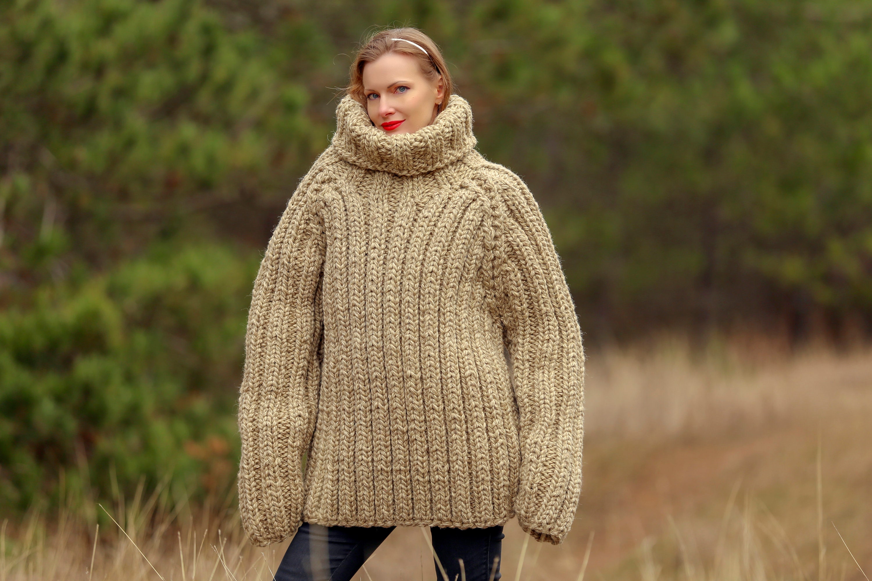 Supertanya Organic Wool Sweater Itchy Wool Pullover XXXL Size Ready to Ship  4.8 KG 100% Wool -  Canada