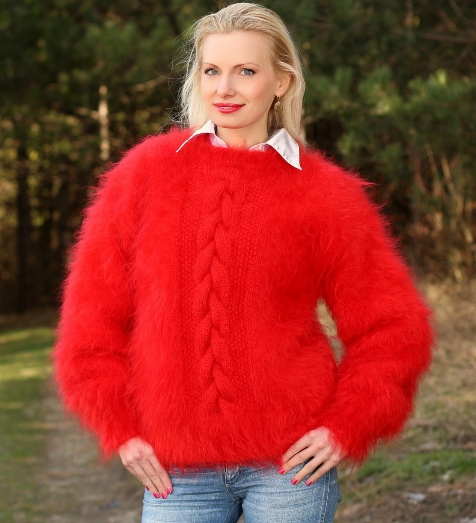 Rusty Lazy Mohair Knitted Crew