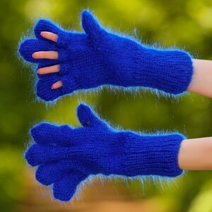 Open finger mittens hand knitted mittens by SuperTanya