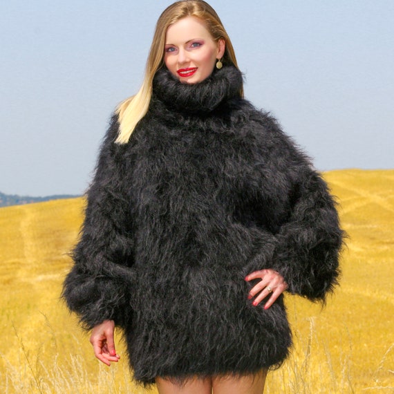 Supertanya® Mohair Sweater, Hand Knitted Pullover, Designer