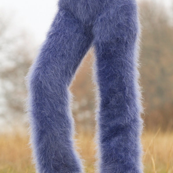 Flauschige Mohairhose Fuzzy-Hose handgestrickte Beinlinge von SuperTanya