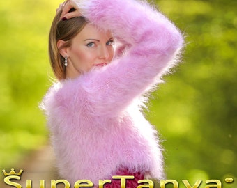 Hand knitted fuzzy mohair bolero with long sleeves | SuperTanya, made to order