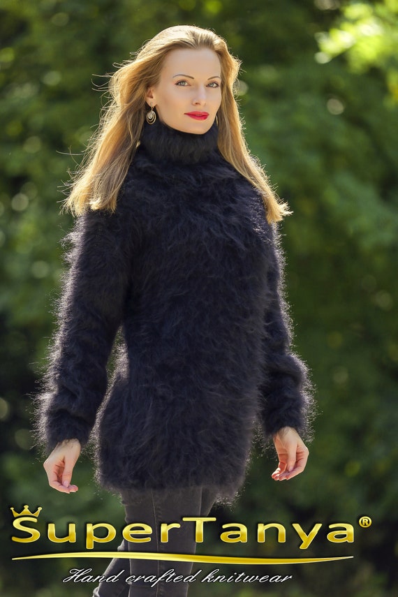 fuzzy turtleneck sweater dress