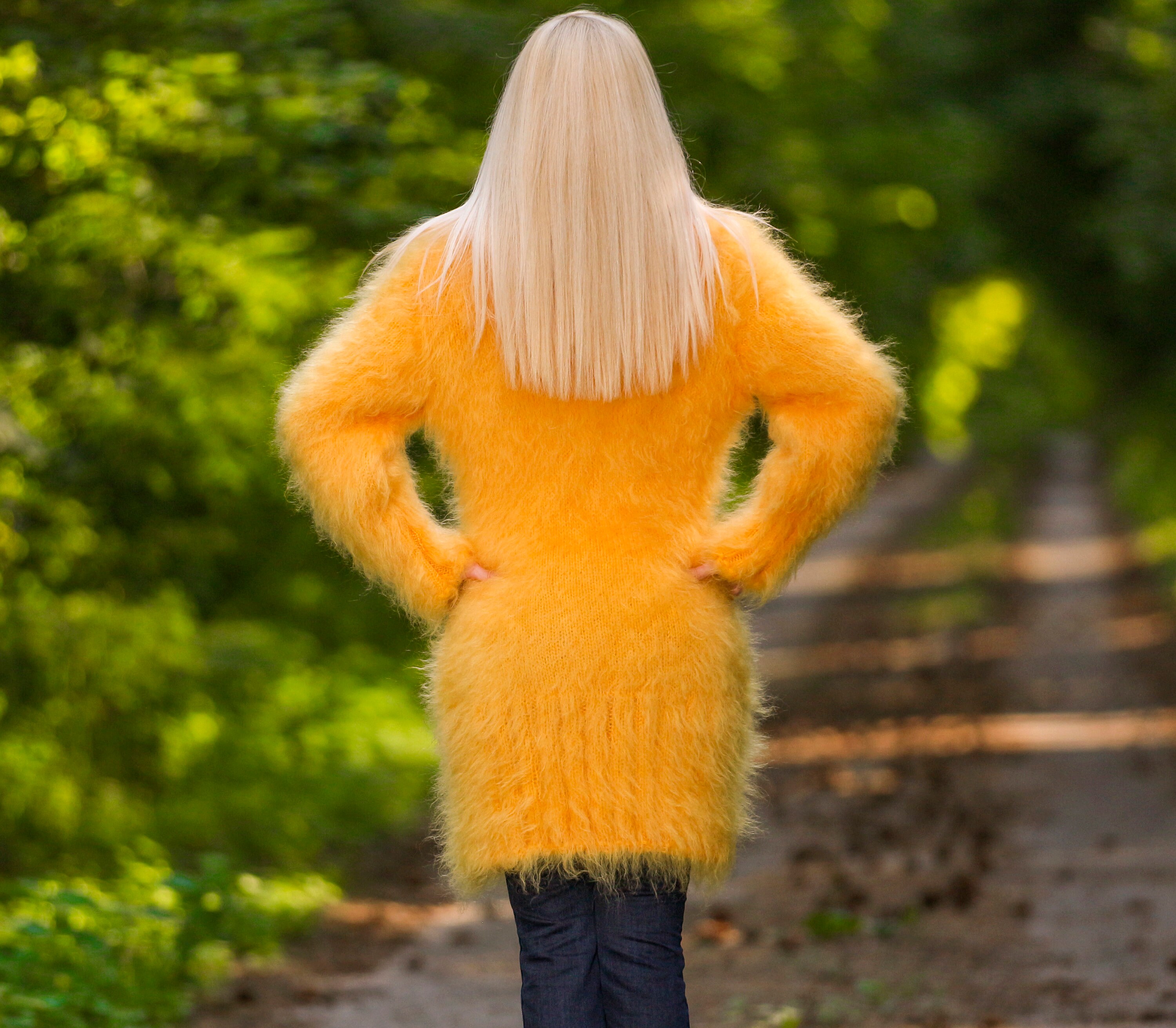 Ready to Ship Yellow Mohair Dress Sweater Tunic Hand Knitted - Etsy