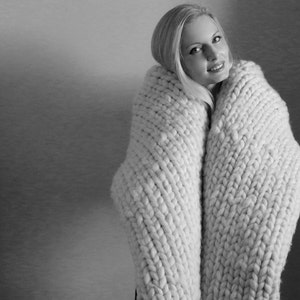 Extra thick scarf natural wool heavy scarf by SUPERTANYA