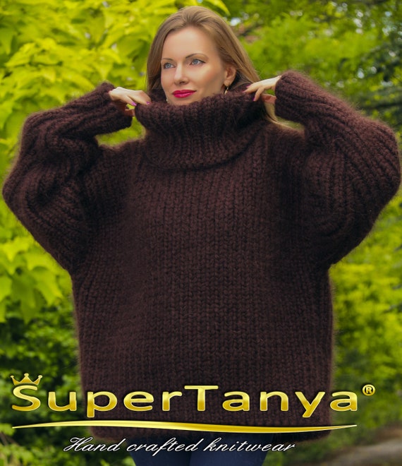 Dark Brown Turtleneck Sweater Hand 