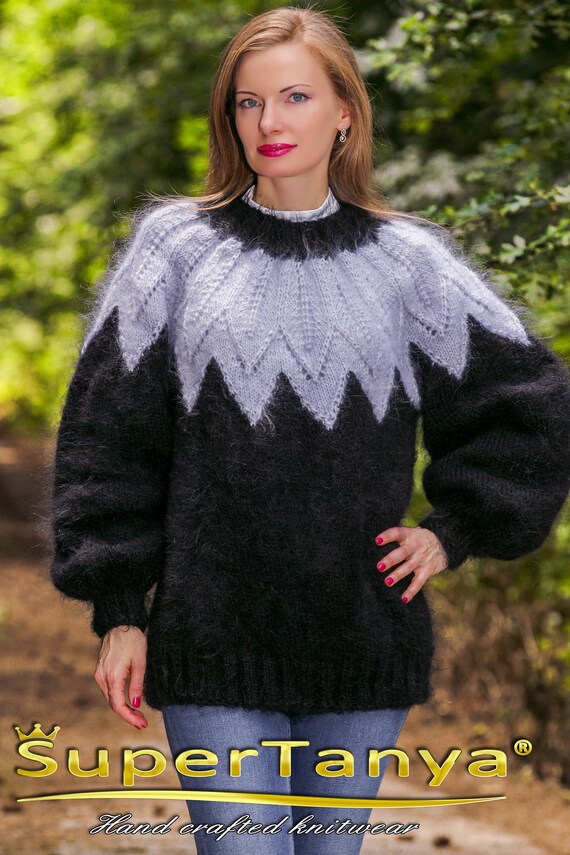 À la main noir islandais pull mohair tricoté au cavalier cavalier au commande par SuperTanya bc90a7 À la main noir islandais pull mohair tricoté au cavalier cavalier au commande par SuperTanya bc90a7