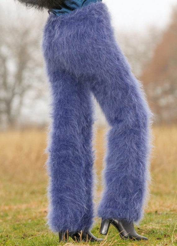 Mohair Knit Pants, Fuzzy Mohair Trousers, Fursuit Trousers, Cable