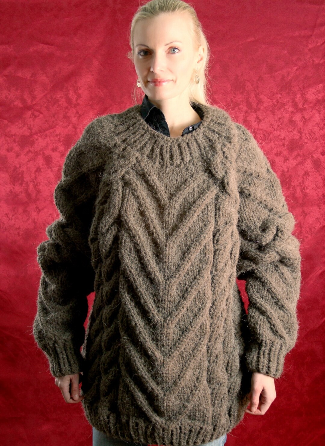 Pullover de lana gruesa clearance