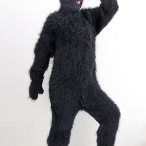 Black Mohair Catsuit With Balaclava Fuzzy Overall With Socks - Etsy