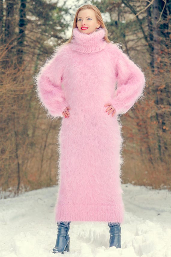 chinese dress ladies Pink Turtleneck Dress – Charistee