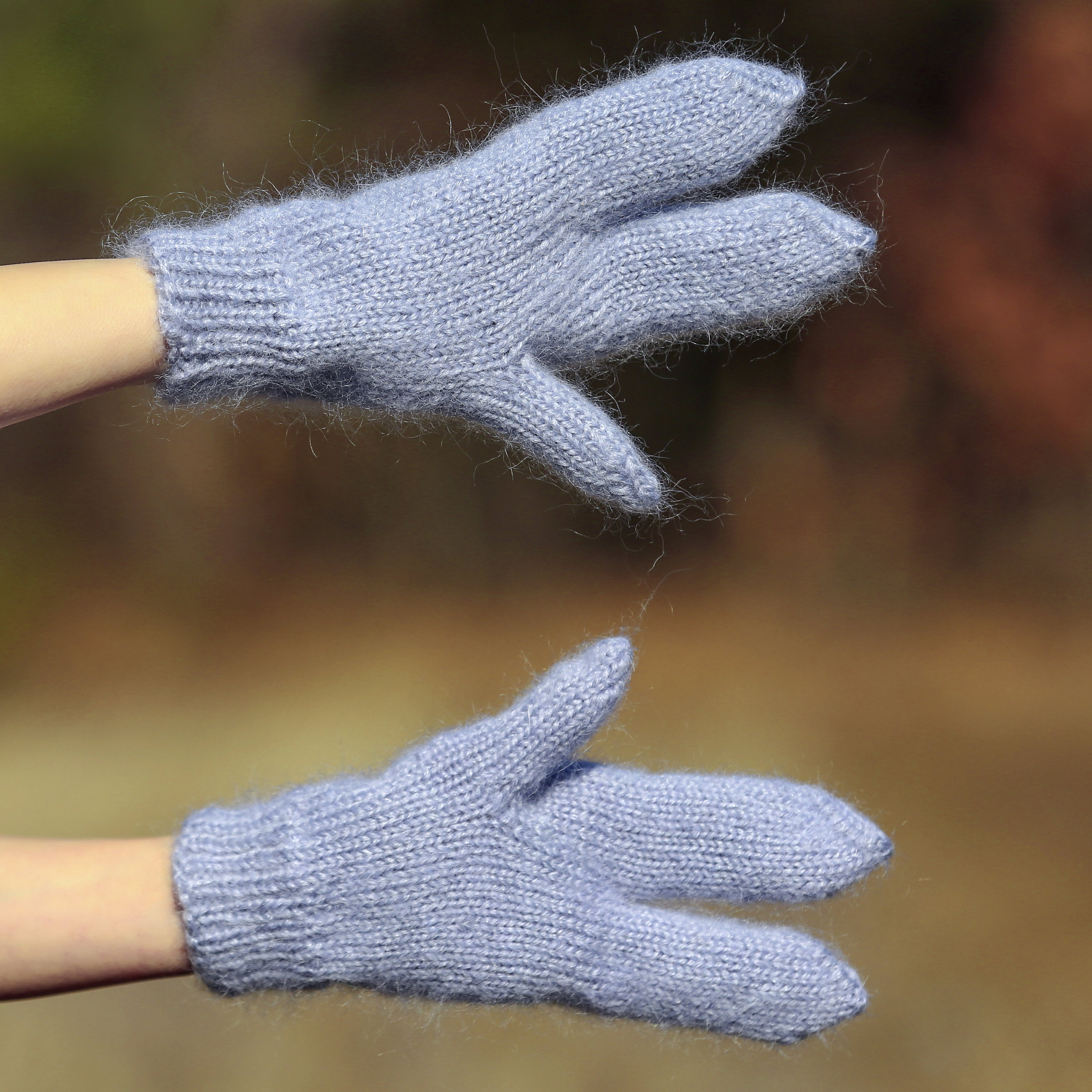 Gray Gloves for Alien Costume Fluffy Mohair Hand Warmers by