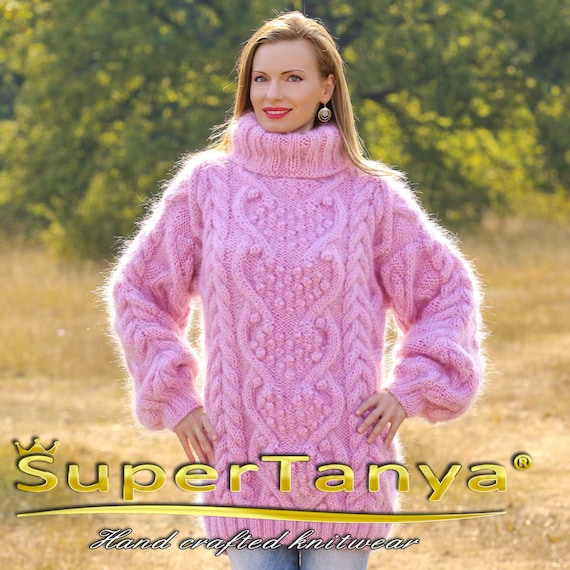 Bespoke Cable Knit Mohair Sweater Hand 