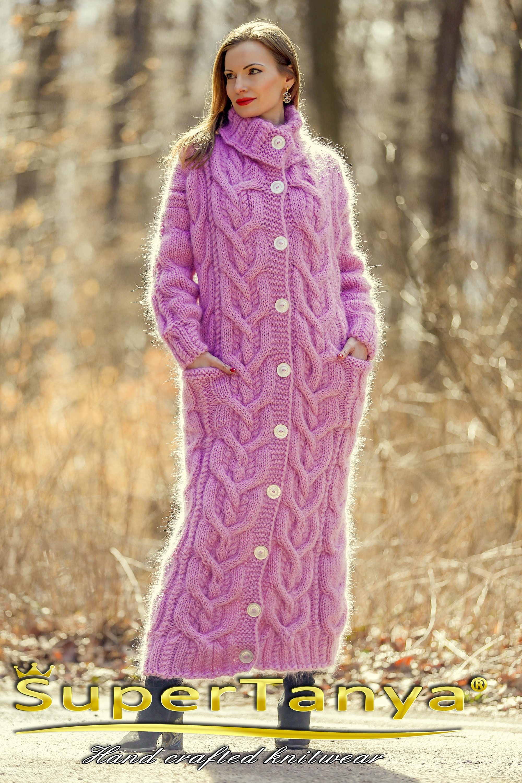 【INCHANT ME】[handmade/wool90%] Mohair Hidden Long Coat Mohair Wool Long Wrap Coat Blanc - Mocha – The Wool Shed