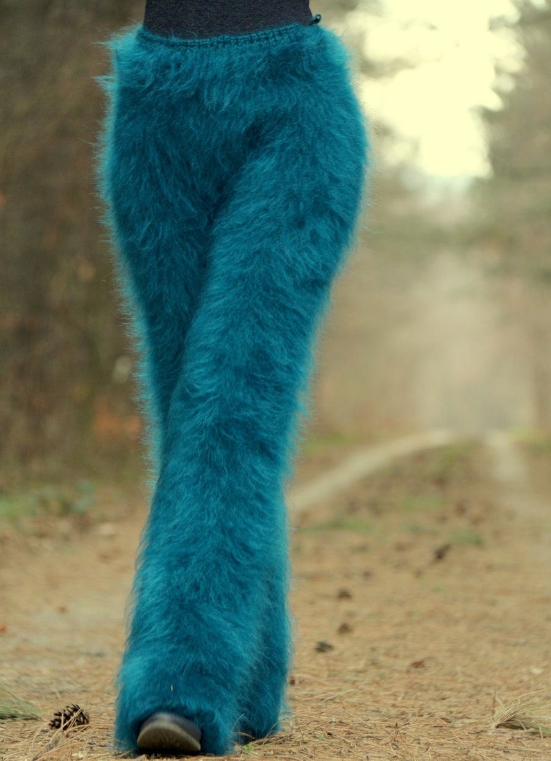 Fluffy Mohair Pants Fuzzy Trousers Hand Knitted Leg Warmers by Etsy