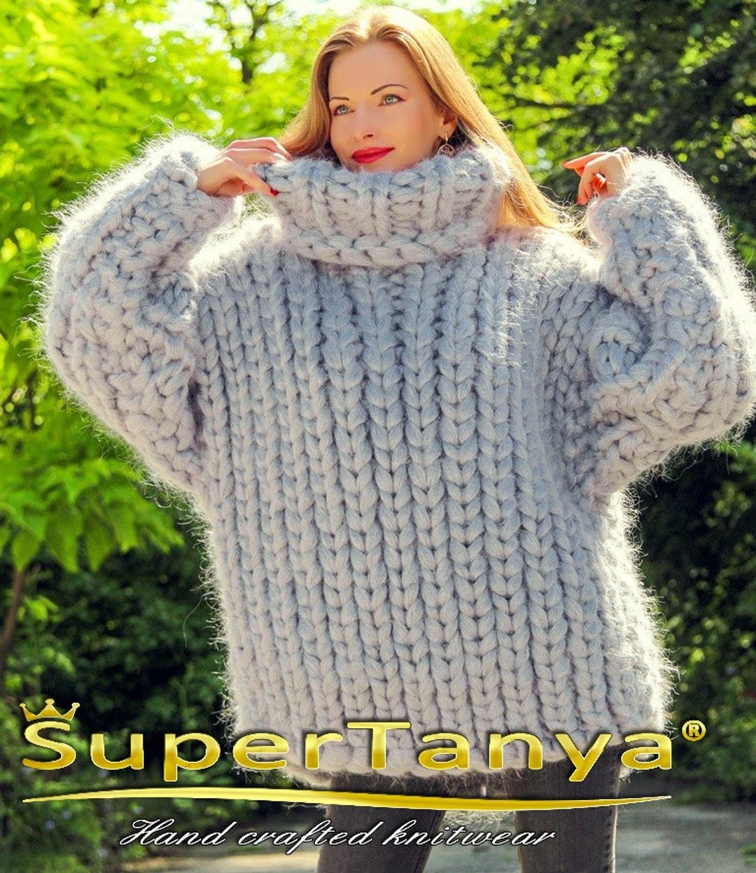 Mega Thick Gray Mohair Heavy Pullover Chunky Jumper by Supertanya - Etsy