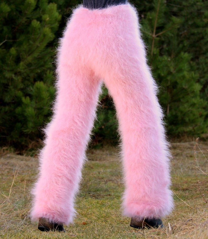 Fluffy Mohair Pants Fuzzy Trousers Hand Knitted Leg Warmers by - Etsy